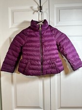 Burberry Youth 4Y Burgundy Wine Down Puffer Jacket Coat with Hideaway Hood