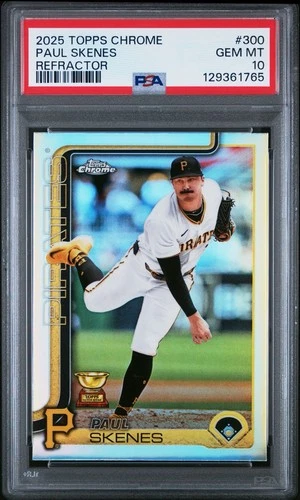2025 Topps Chrome Paul Skenes Refractor Rookie Cup PSA 10 #300 Pirates