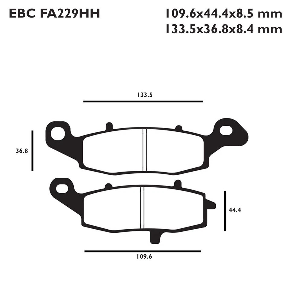 Pastillas de freno sinterizadas EBC FA229HH para Suzuki SV 650 S 03-12 Foto 2 de 4