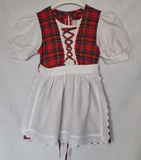DRESS VINTAGE TRACHTEN OKTOBERFEST DIRNDL TYROL PLAID GIRLS SET SIZE US 4 EU110