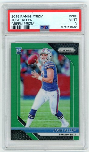 PSA 9 2018 Panini Prizm Josh Allen Rookie Green Prizm #205