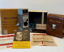 1954 Bell & Howell "252" 8mm Cam w/Original Leather Case, Manuals, Boxes~Classic