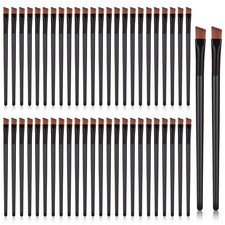 50 Pieces Angled Eyebrow Brushes Eyebrow Tint Brush Flat Tapered Eyebrow Conc...