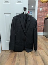 Lauren Ralph Lauren Sport Coat 44R Black Wool Blazer Made In Canada Classic Fit