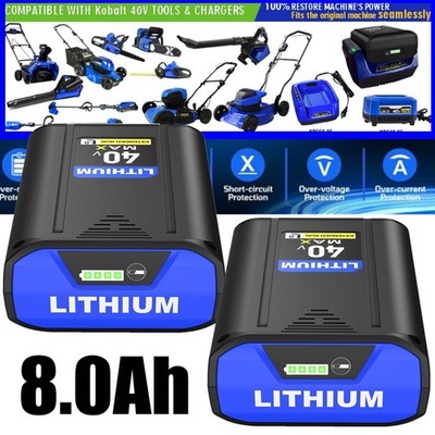 1~2PACK For Kobalt 40v MAX 8.0 Ah Extended Run Li-Ion Battery KB440-03 KB540-06