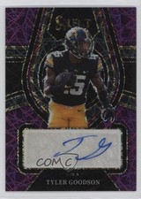 2022 Panini Select Draft Picks Purple Lazer Prizm 23/89 Tyler Goodson Auto 0ys7