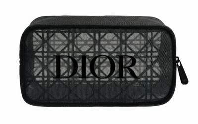 Christian Dior Beauty VIP GWP Gift Black Mesh Cosmetic Pouch Bag ❤️
