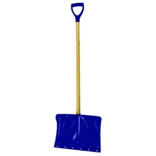 Manufacturer Varies Snow Shovel, 18 in W x Plastic, Steel Blade, 37 in L Wood