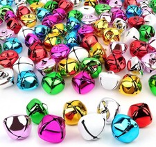 Jingle Bells for Crafts,1 Inch Large Multicolored Jingle Bells Bulk, 8 Colors De