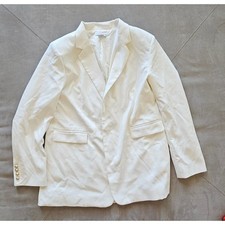 House of Harlow 1960 Ivory White Blazer Gold Button Cuffs XL Cropcore Dinner