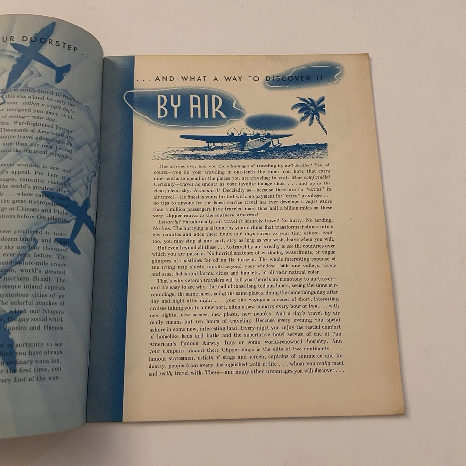 Folleto Clipper 1937 Pan Am "Alrededor de Sudamérica" - Arte Kenneth Thompson Foto 3 de 4