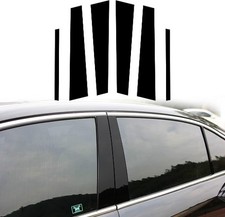 6pcs Car Window Pillar Post Vinyl Stickers Compatible with Color: Glossy Black