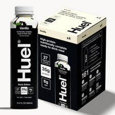 Huel Black Edition Vanilla Ready-to-Drink 35g Protein Meal Replacement - 4pk