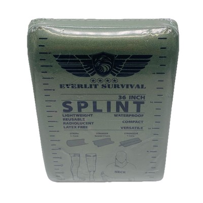Everlit Survival 36 inch Splint Green Lightweight Reusable Waterproof - New