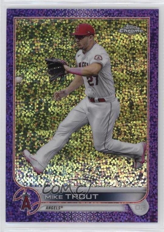 2022 Topps Chrome Purple Speckle Refractor 71/299 Mike Trout #200 6ks