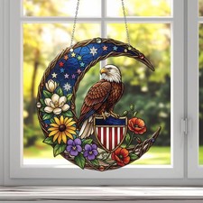 American Eagle Acrylic Suncatcher USA 250th Anniversary Patriotic Window Decor