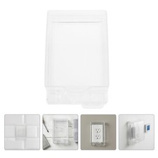 2Pcs Durable Outdoor Socket Cover Adhesive Waterproof Wall Protector Transparent