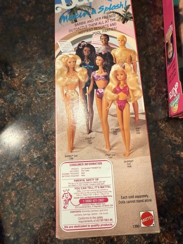 Barbie 11.5 bambola Mattel 1390 Sun Sensation 1991 nuova con scatola rossetto vero per te - Foto 9 di 9