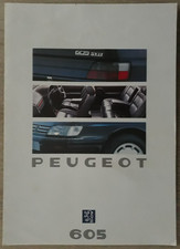 Peugeot 605 Brochure c.1990 - SLi  SRi  SVi  SV 3.0  SVE