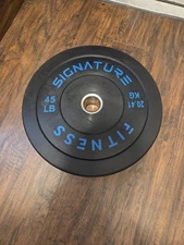 45 lb Signature Fitness Olympic bumper plate.