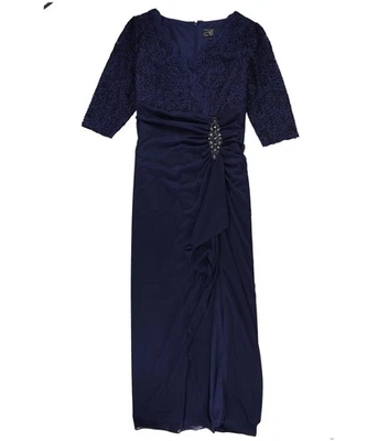Alex Evenings Mujer Adornado Cintura Imperio Vestido, Azul, Más Talla , 14W - Imagen 1 de 2