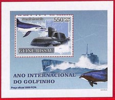 A5045 - GUINE-BISSAU - Stamp Sheet - 2007 - Dolphins, Submarines
