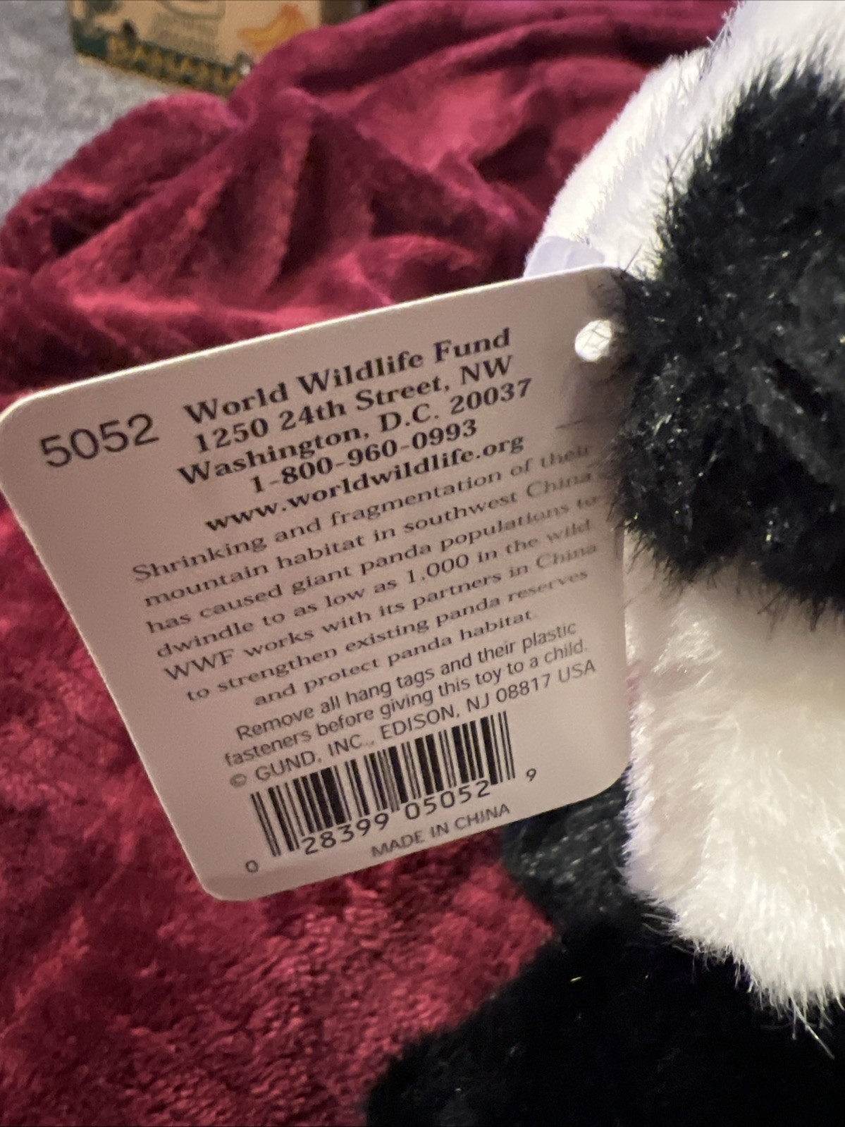 Plush Gund World Wildlife Fund WWF Panda with Tag Stuffed Animal