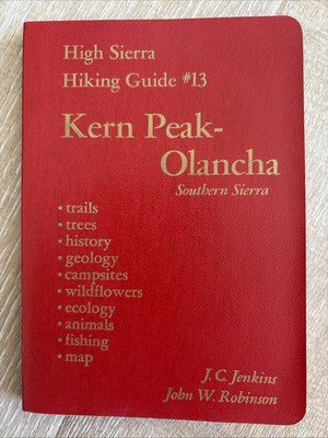 KERN PEAK-OLANCHA High Sierra Hiking Guide #13 Jenkins 1974 PB + Topo Map Vtg