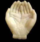 Vintage Avon Open Hands Soap Dish Trinket Jewelry Holder White Milk Glass