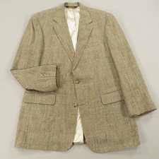 Brooks Brothers Sport Coat 42R Wool Silk Summer Tweed GlenCheck Blazer Jacket