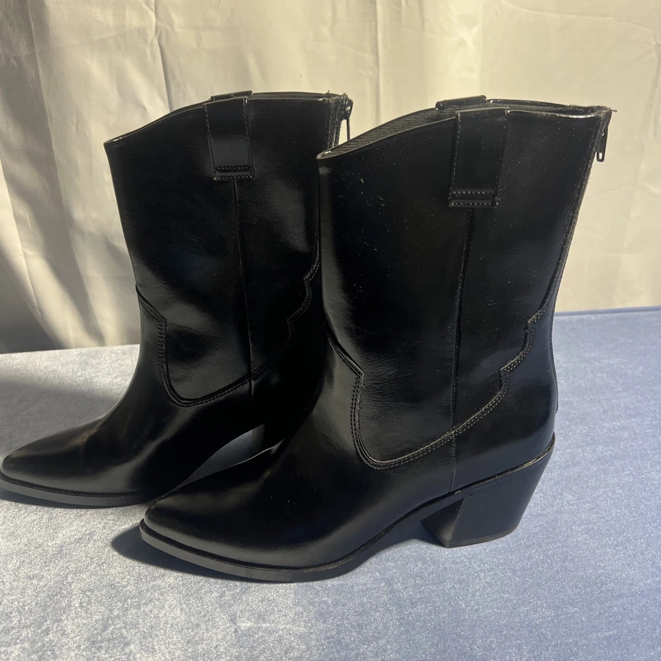 Bota DV By Dolce Vita Imana Cuero Marrón Punta Media Pantorrilla Talla 7.5 Foto 3 de 4