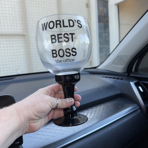 The Office Dunder Mifflin Paper Co. 'World's Best Boss' 40 oz calice in vetro per feste - Foto 1 di 5