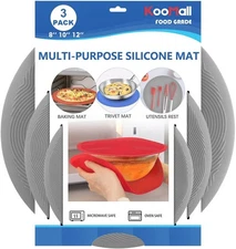 12 10 8 Inch Multi-use Microwave Mat, Trivet, Pot Holders, Drying, Baking, Pl...
