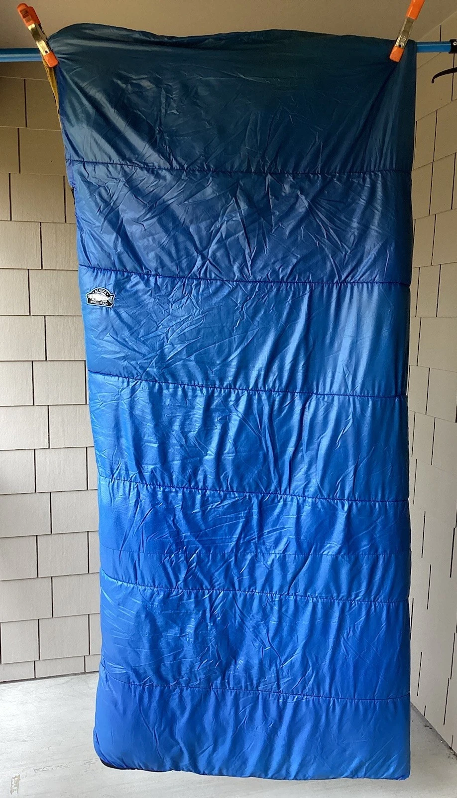 Vintage Alaska Sleeping Bag Co World Class Down Blue & Tan 36”x81” Made In USA