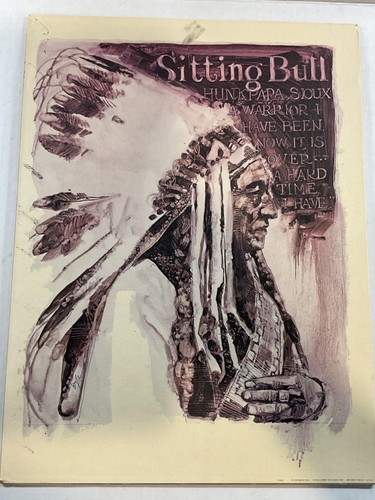 Vintage 1972 Vanguard Sitting Bull Hunkpapa Sioux Matte Lithograph Print