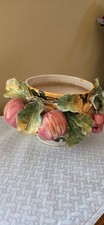Centrotavola portafrutta ceramica stile maiolica italiana vintage