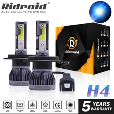 Mini LED Headlight Bulbs H4 9003 High/Low Beam Conversion Kit 8000K Super Bright