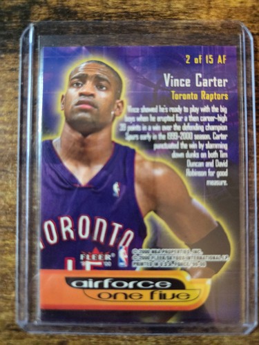 1999-00 Fleer Force Vince Carter Air Force One Five #2 AF Toronto Raptors HOF - Picture 2 of 2