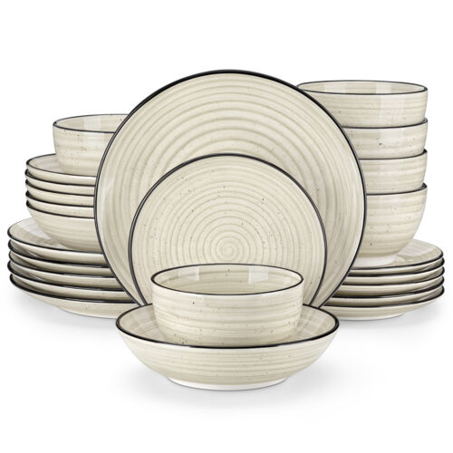 vancasso BONBON 24pc Dinner Set Dinnerware Porcelain Plates Bowls Set for 6 - Picture 14 of 34