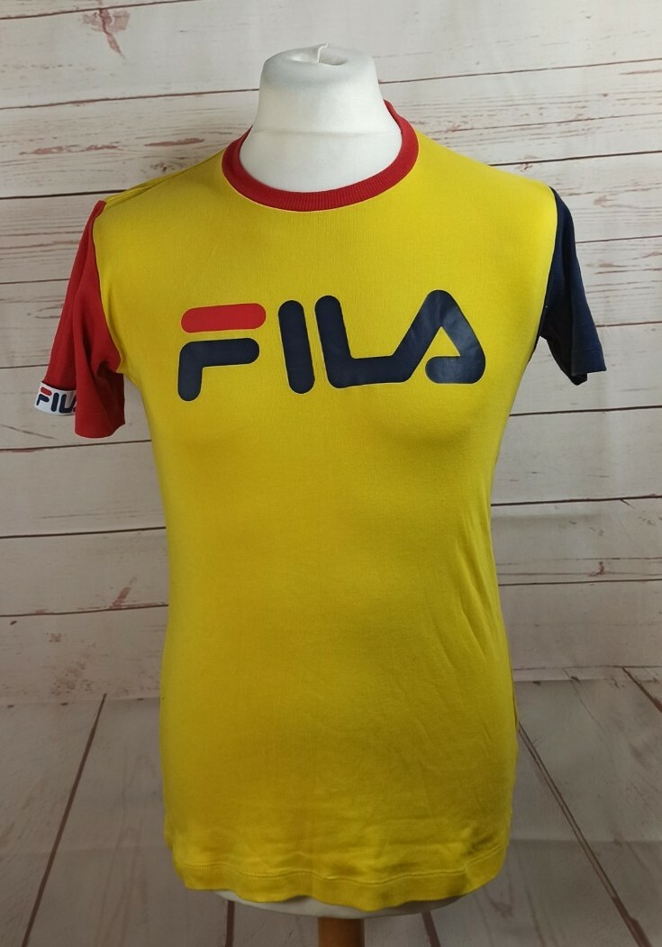 Fila T shirt manica corta uomo misto cotone giallo taglia XS
