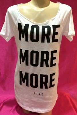 (M)VICTORIA'S SECRET SLEEP TEE SHIRT ''MORE MORE MORE'' BLACK AND WHITE MEDIUM