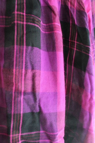 Camisa Lane Bryant Mujer Plus 18 1X Franela Rayón Cuadros Púrpura Cintura Elástica - Imagen 6 de 7