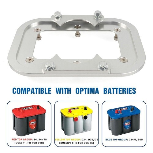 For Optima Battery 34/78 Billet Aluminum Battery Relocation Tray Hold Down Mount - Picture 4 of 10
