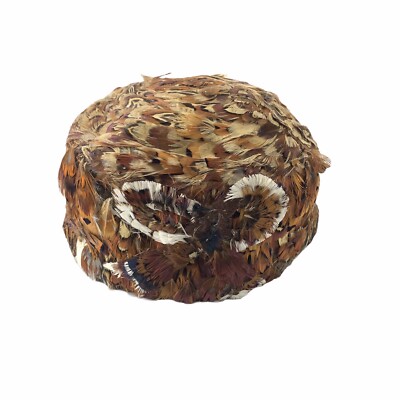 Vintage Pillbox Hat 60s Pheasant Feathers Handmade Vintage Pillbox Hat 60s Pheasant Feathers Handmade Womens  main image 4