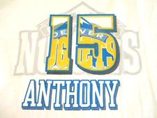 Carmelo Anthony Denver Nuggets #15 Tee Shirt UNK Brand Men's 2XL White Cotton