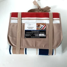 All Weather Reversible WR Blanket by Mainstays 50"x 60" Spice Stripe New w/Tags