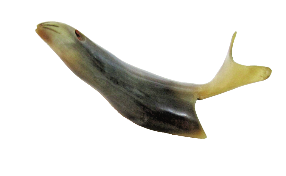 Vtg Carved Cow Horn SEA LION / SEAL Figurine 3 ½” long x 6” tall eBay