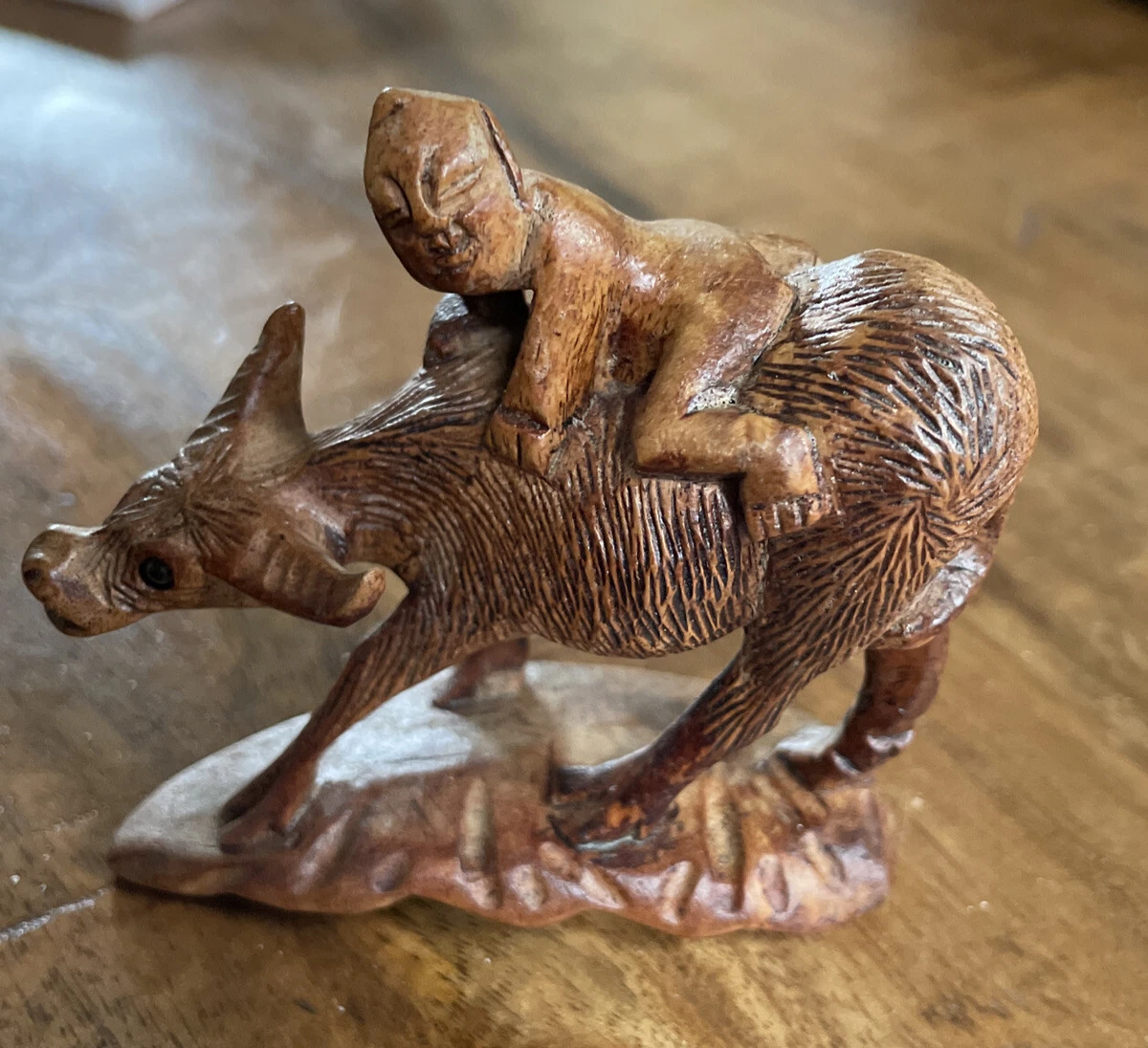 Wooden 1900-1940 Antique Chinese Ox Statues & Figurines for sale