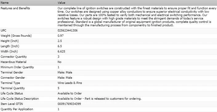 Interruptor de arranque de encendido OEM para furgoneta PLYMOUTH PB300 1974 Foto 2 de 2