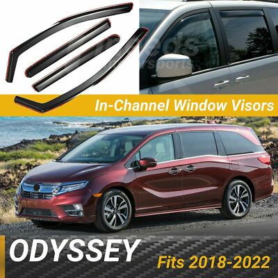 For Honda Odyssey 2018-24 In-Channel Window Visors Vent Sun Rain Guard Deflector
